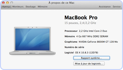 MacBook Pro info